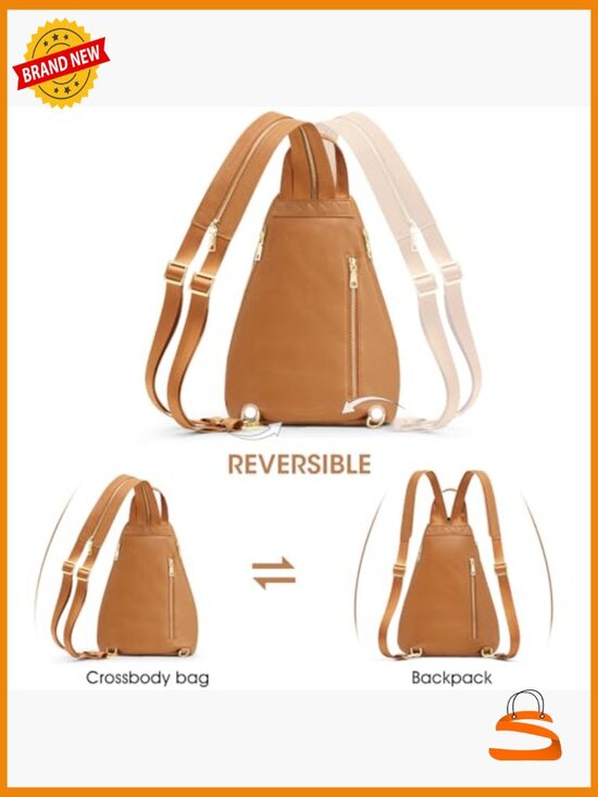 Top Grain Leather Sling Bag Crossbody Fanny Pack RFID Blocking Travel Daypack main image 6